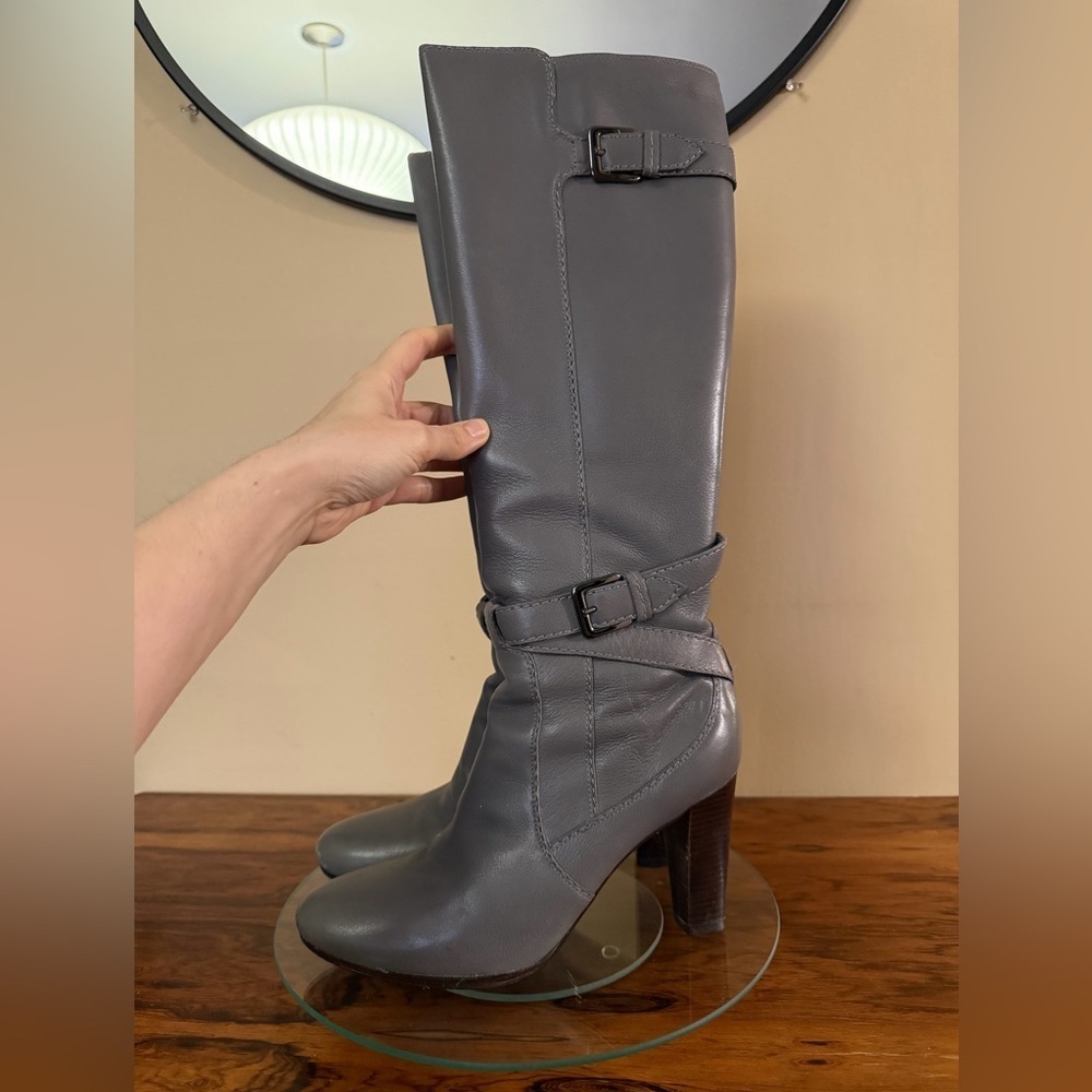 Cole Haan Nike Air Phoenix Tall Leather Boots - Ironstone Grey - 9